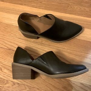 Lucky Brand black leather booties, size 7.5